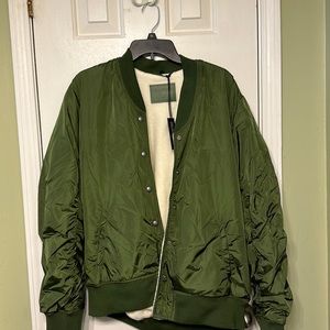 BlankNYC Jacket, Olive Green with fleece on inside.